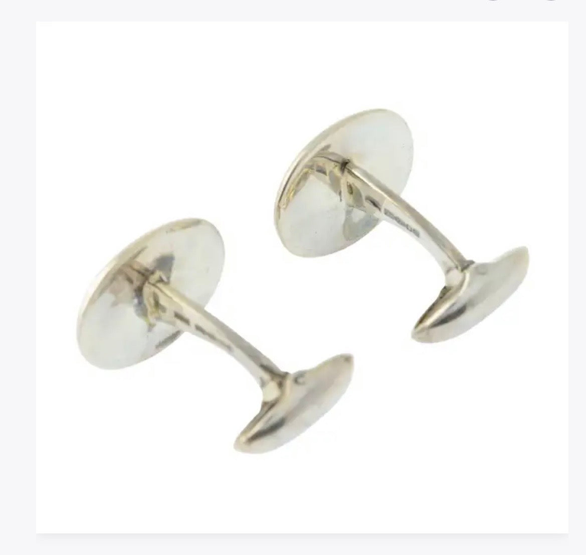Navy blue & cream enamel cufflinks