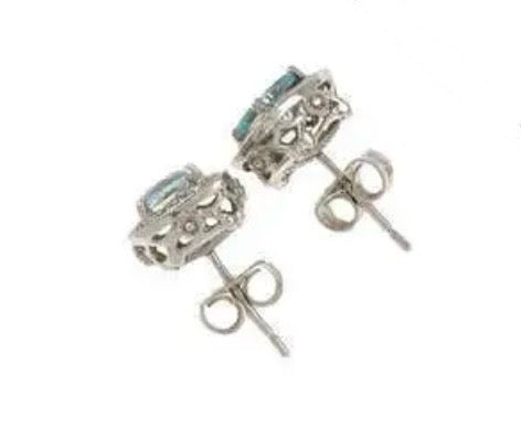 Aquamarine and diamond earrings