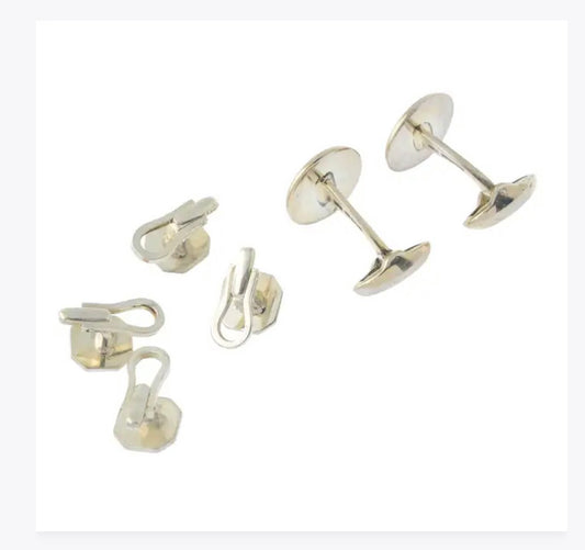 Silver sapphire & enamel cufflinks with four matching dress studs