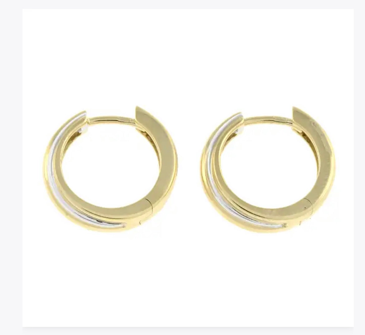 Bi-colour gold hoops