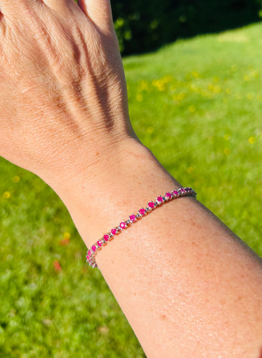 Ruby tennis bracelet
