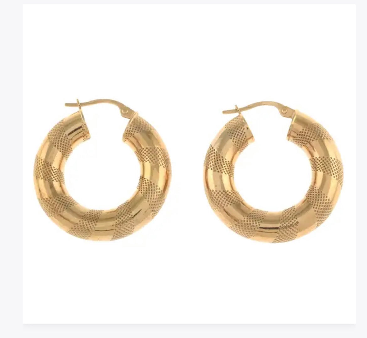 Textured gold hoop earrings