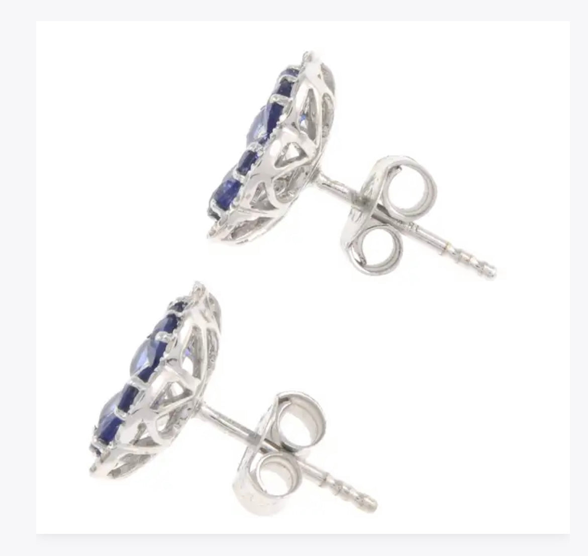 Sapphire and diamond flower stud earrings