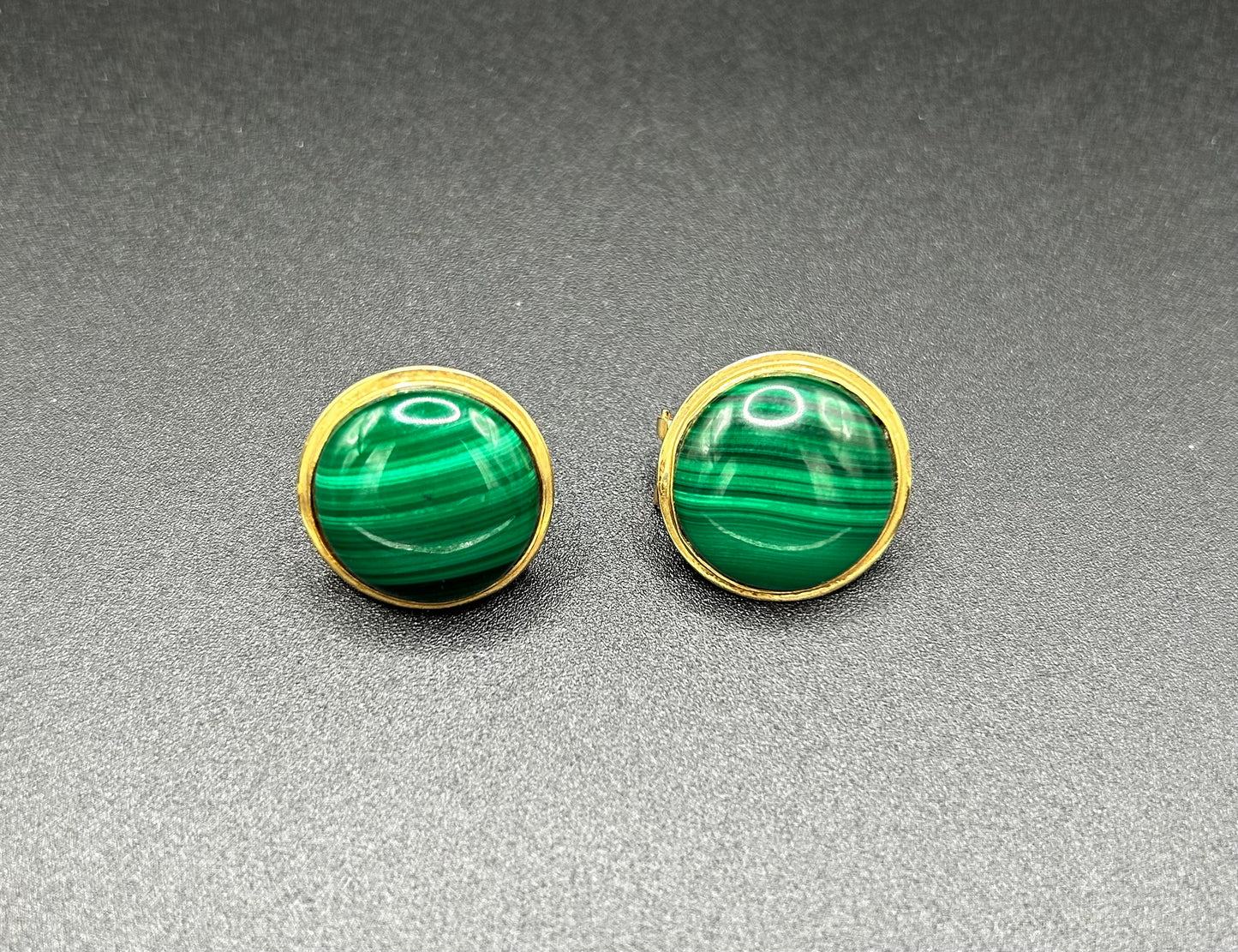 Malachite & gold earrings