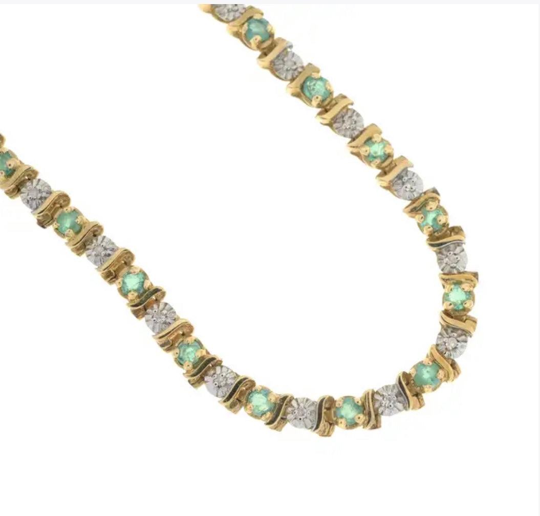 Emerald & diamond bracelet