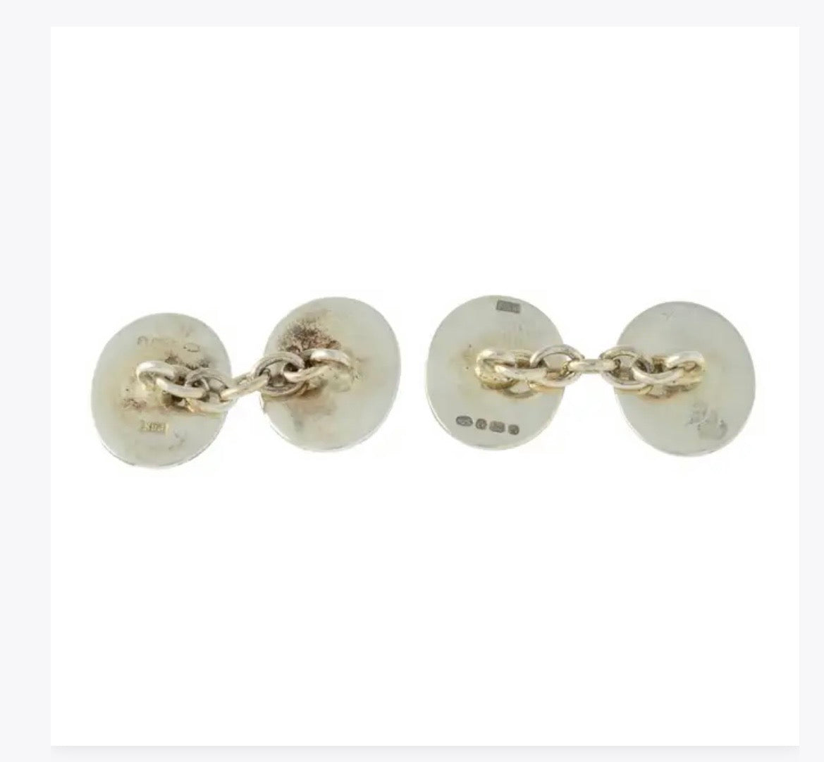 Silver enamel cufflinks