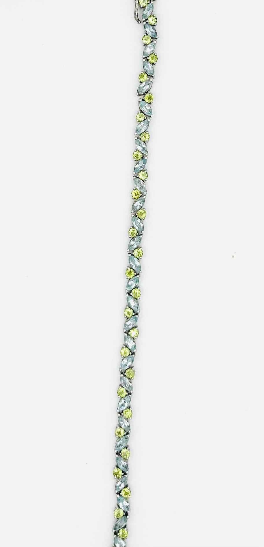 Slim peridot & blue topaz bracelet