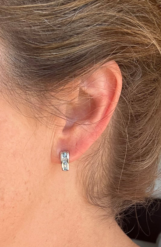 Topaz & diamond earrings