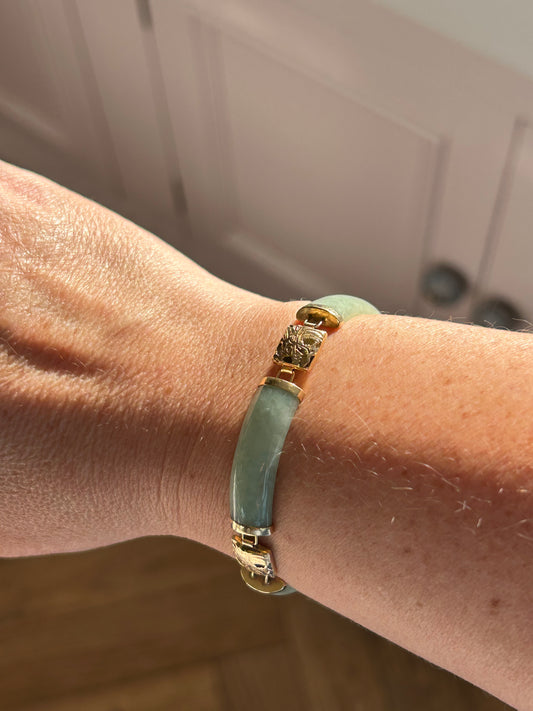 Jade & gold bracelet