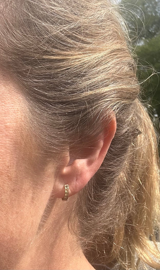 Peridot huggie earrings