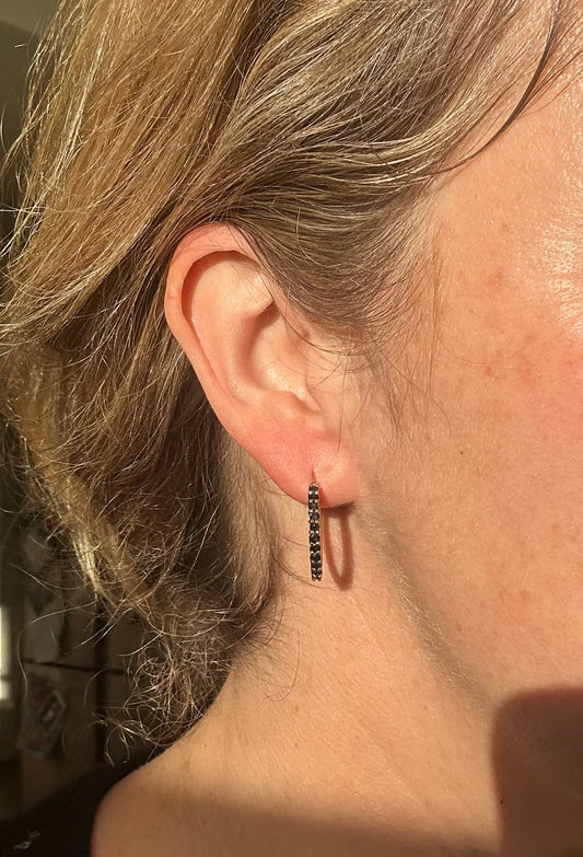 Sapphire & gold hoop earrings