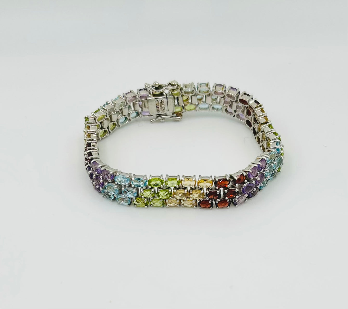 Topaz, citrine, garnet, peridot & amethyst bracelet