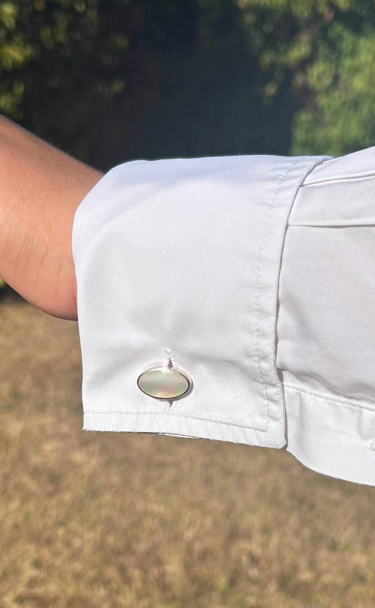 Silver Mother of Pearl cufflinks & dress studs