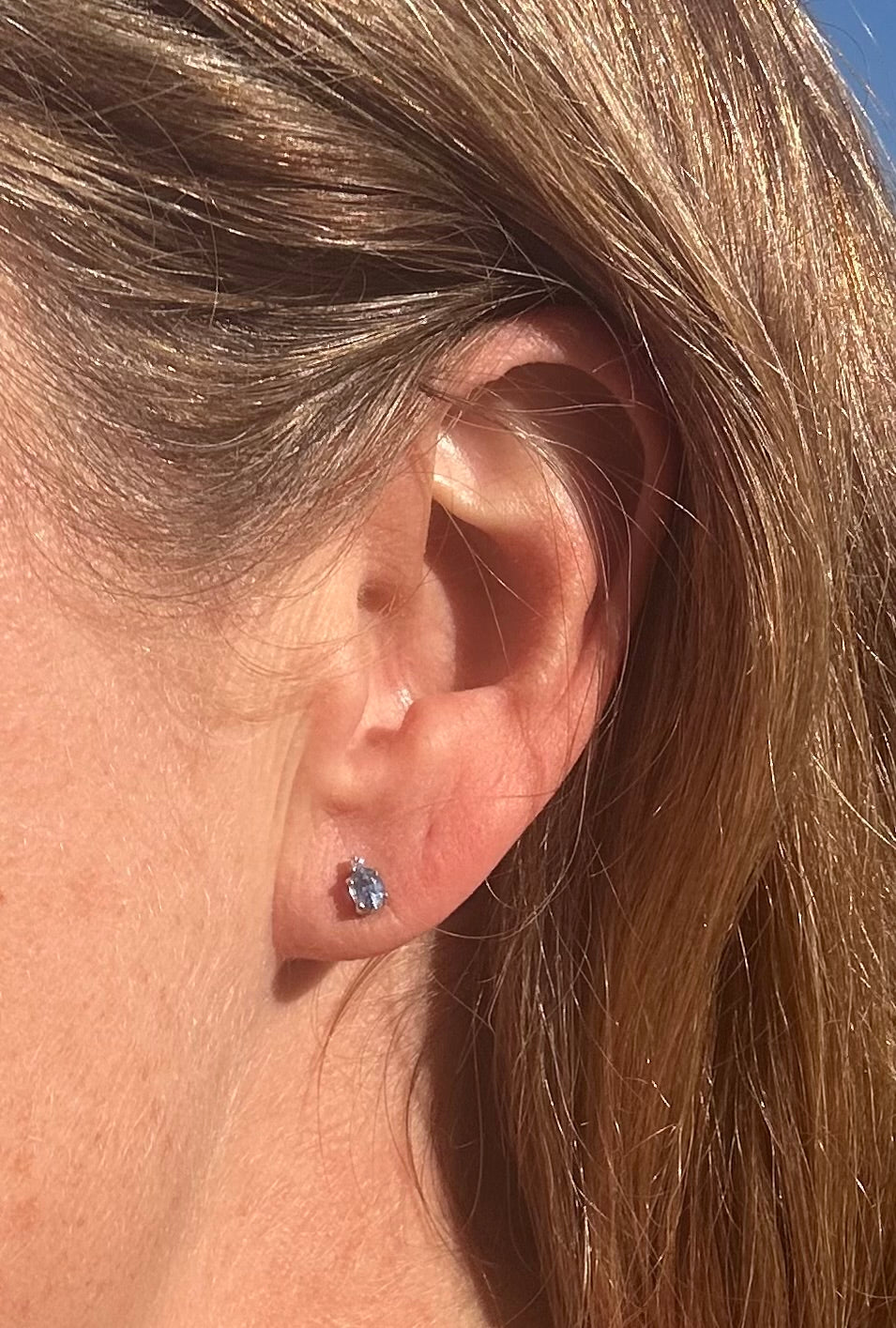 Sapphire and diamond studs
