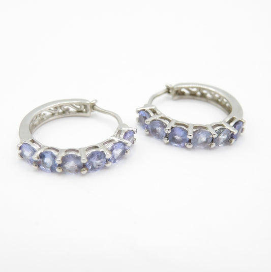 Tanzanite hoop earrings