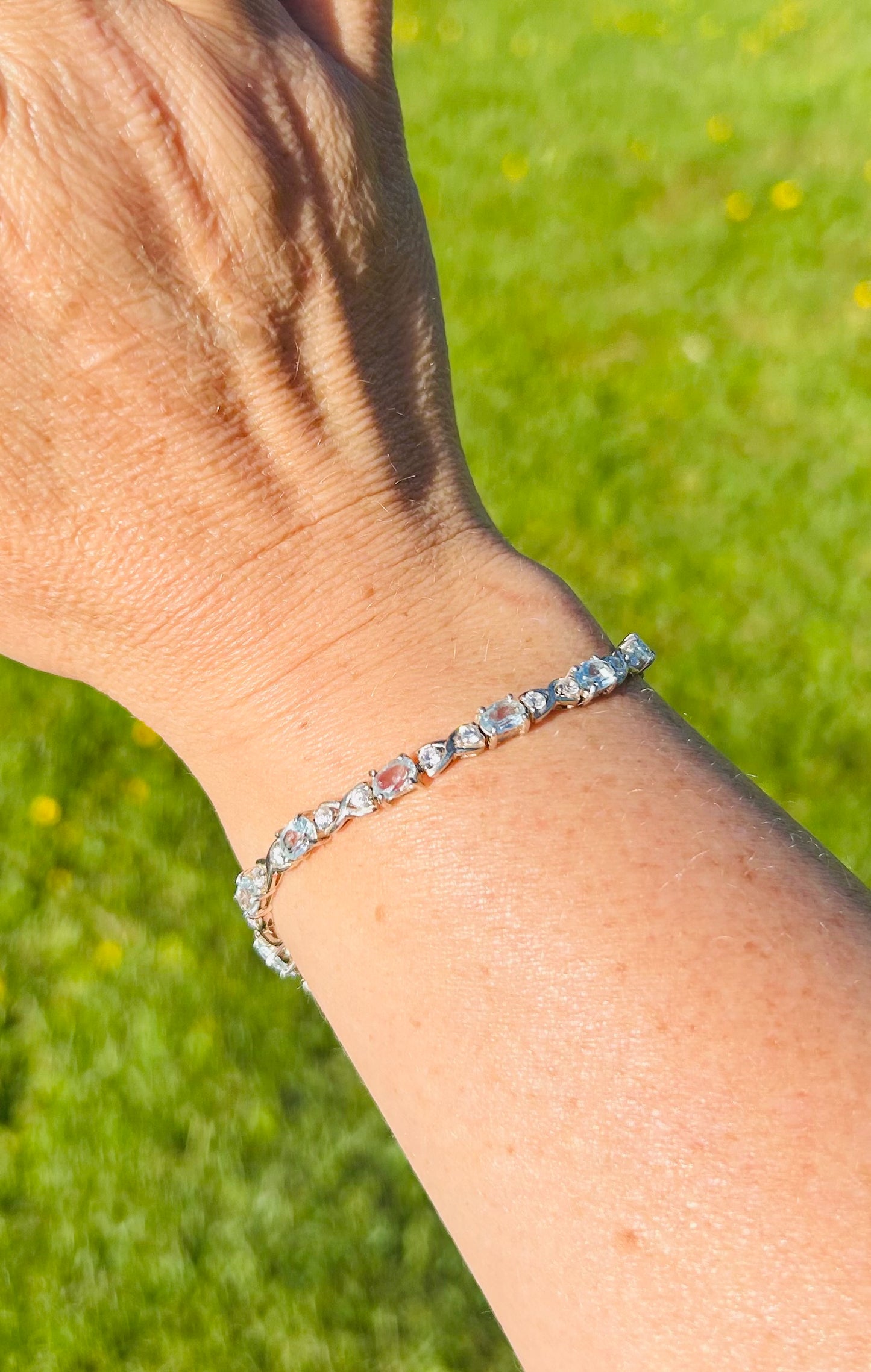 Blue topaz & cubic zirconia bracelet