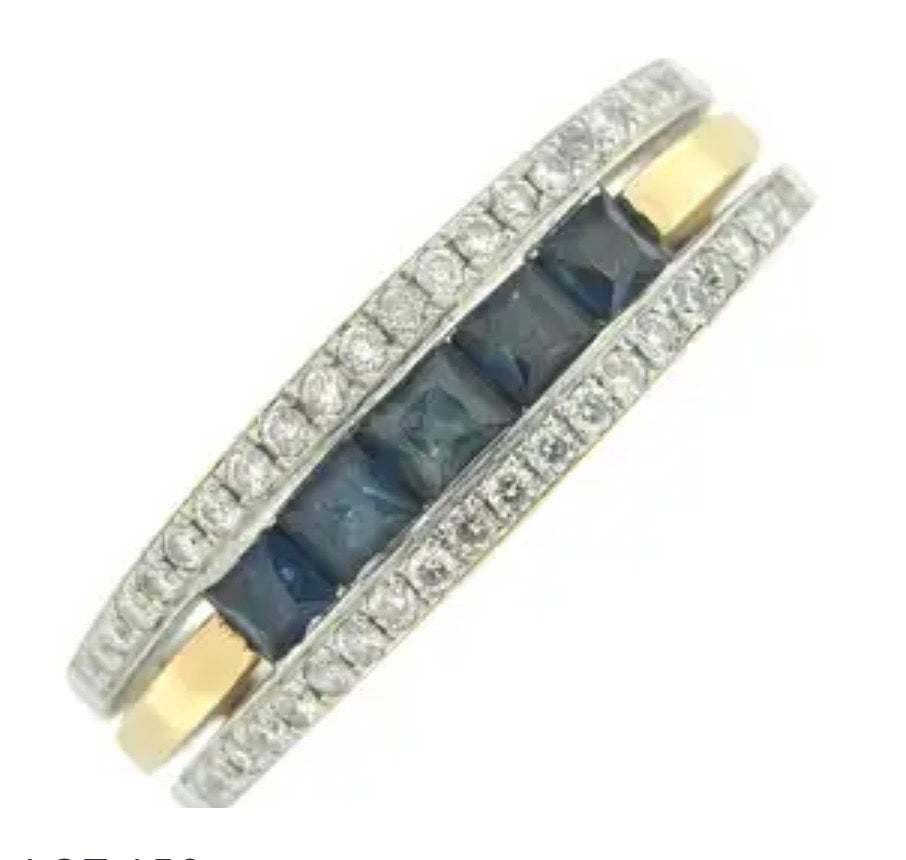 Sapphire and diamond eternity ring