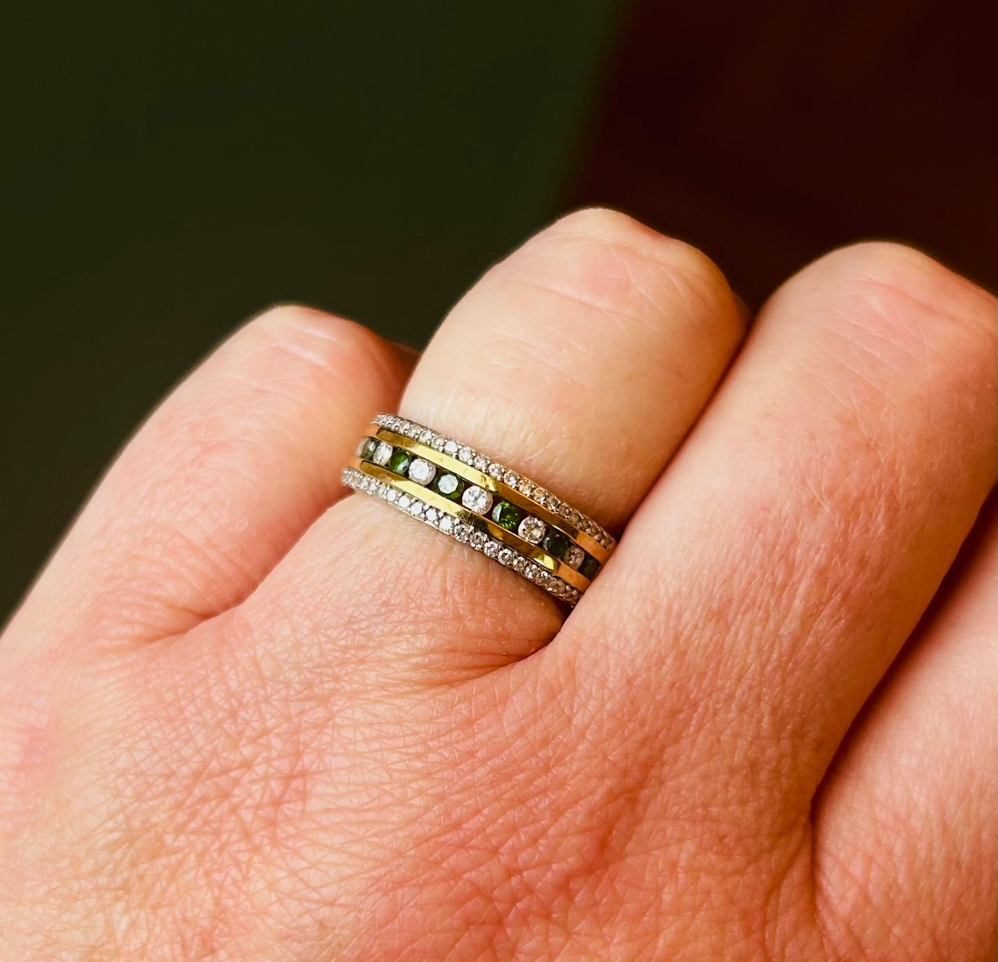 Emerald and diamond ring