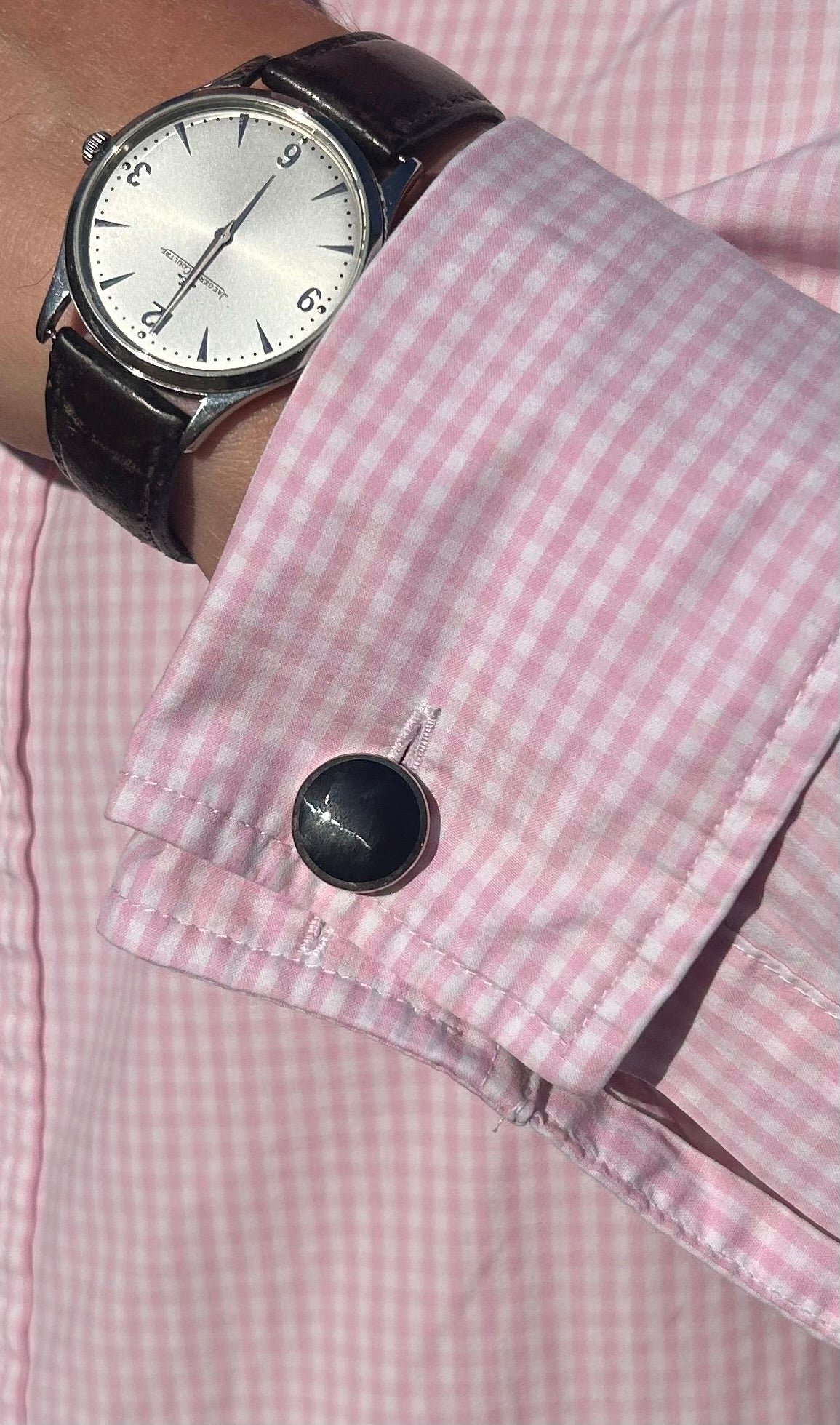 Silver onyx cufflinks & dress studs