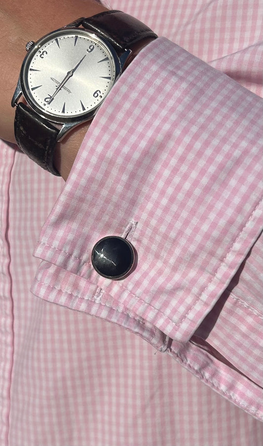 Silver onyx cufflinks & dress studs