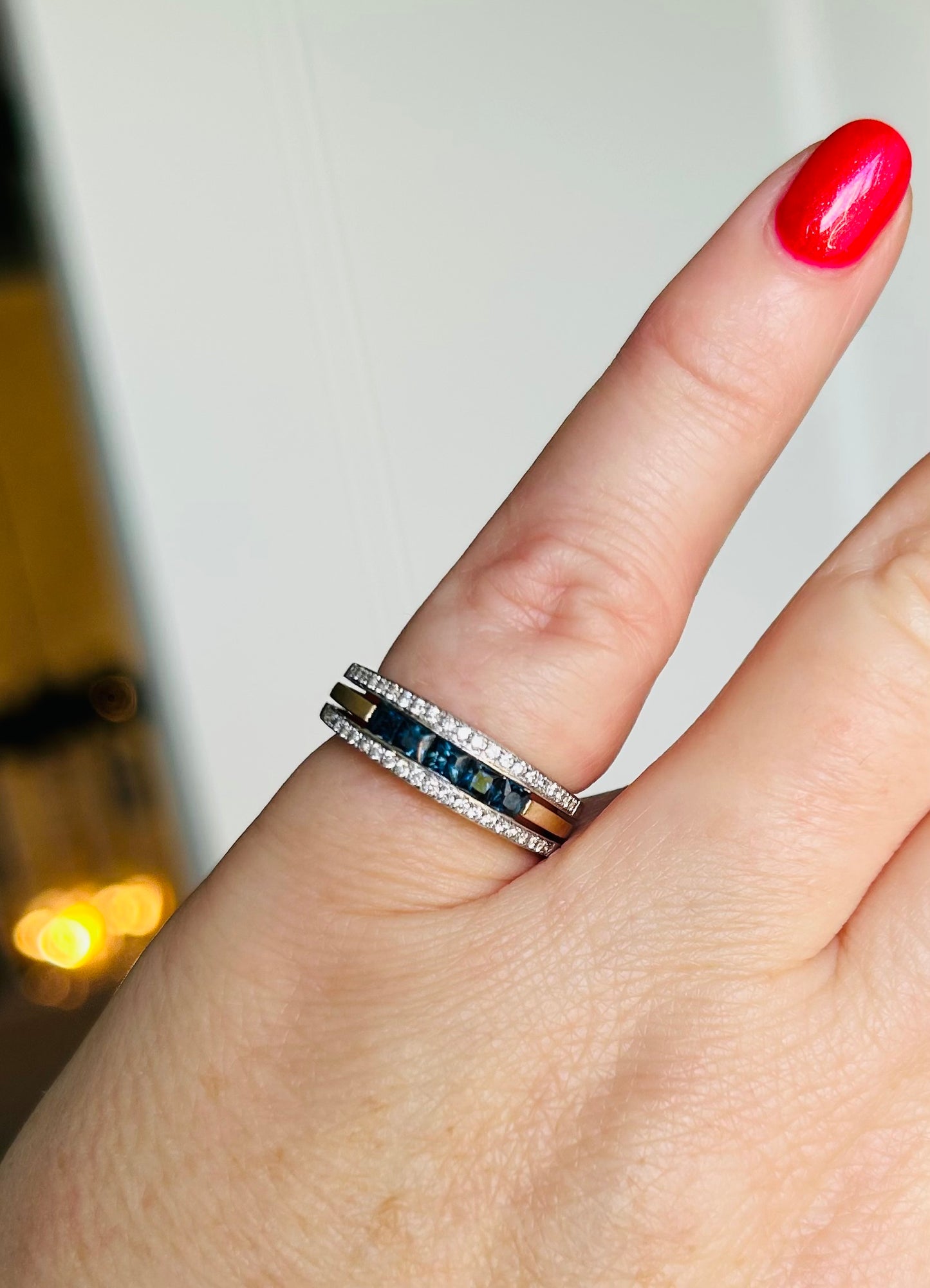 Sapphire and diamond eternity ring