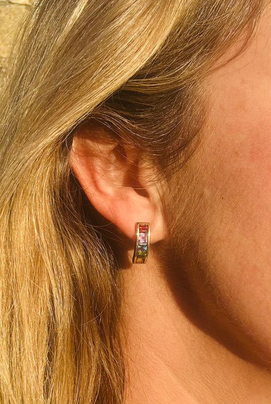 Garnet, amethyst, topaz, peridot & citrine earrings