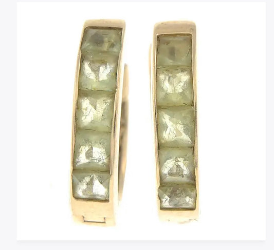 Peridot huggie earrings