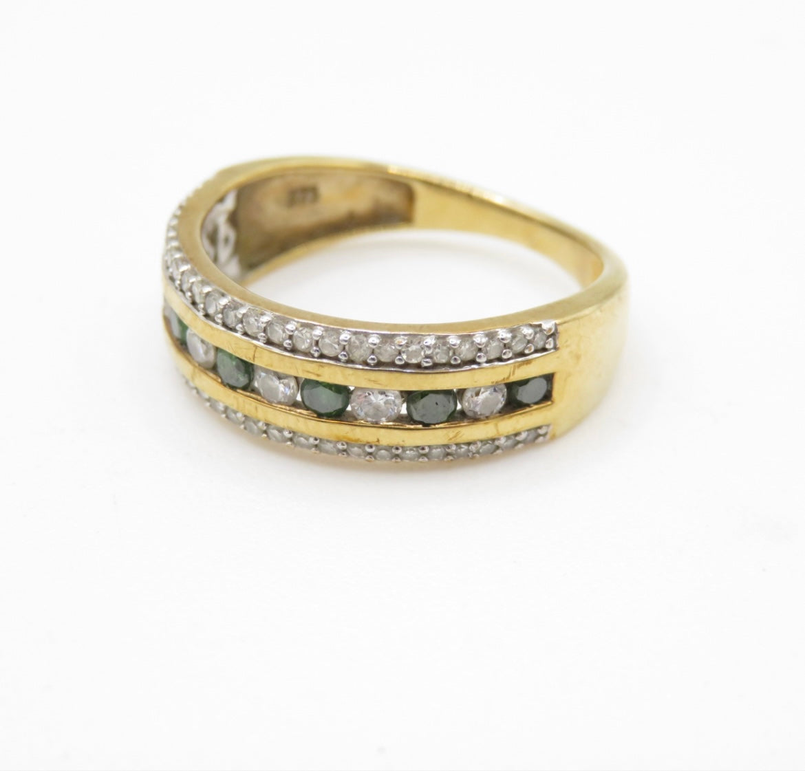 Emerald and diamond ring