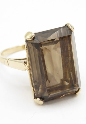 Smoky quartz cocktail ring