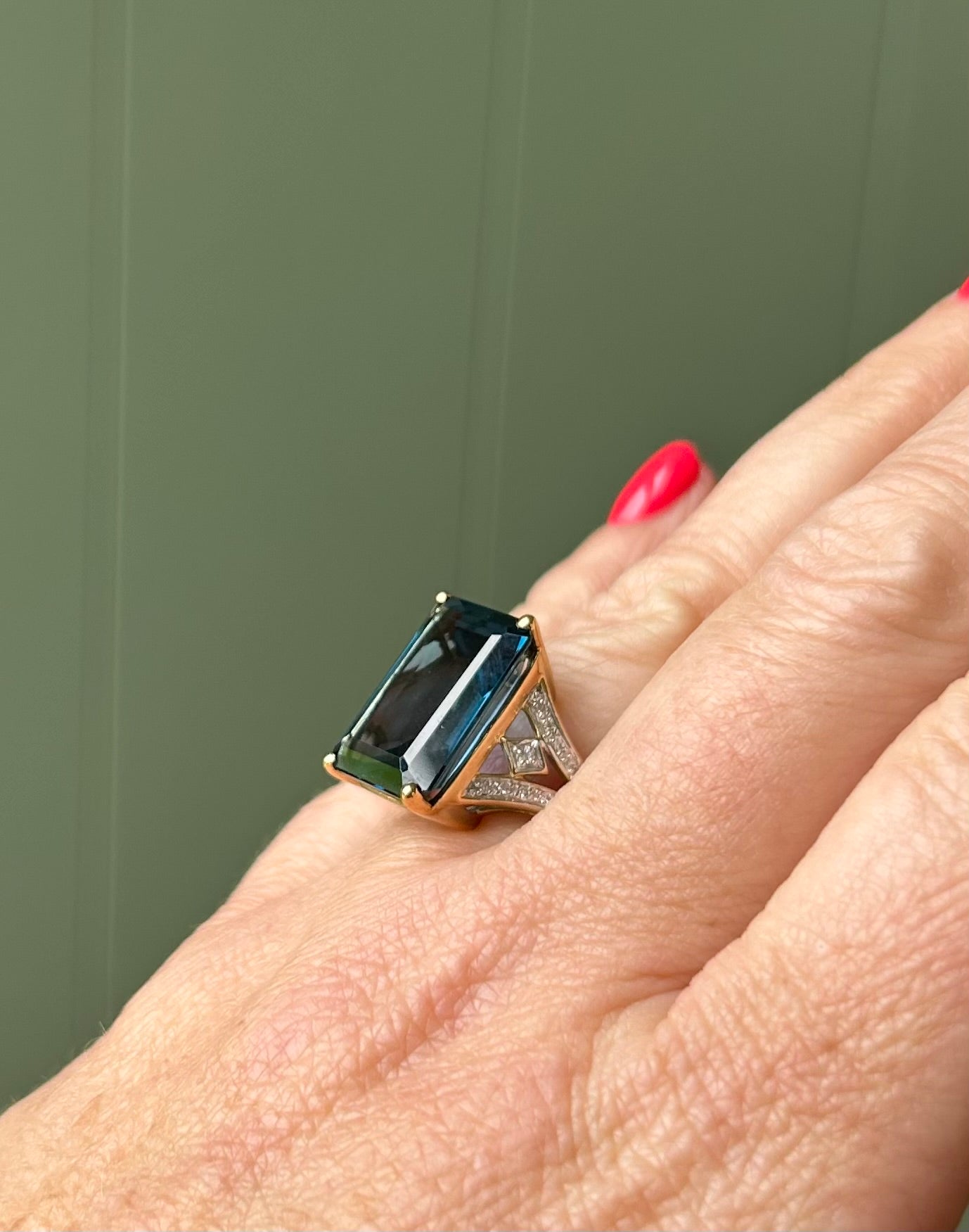 Topaz & diamond cocktail ring