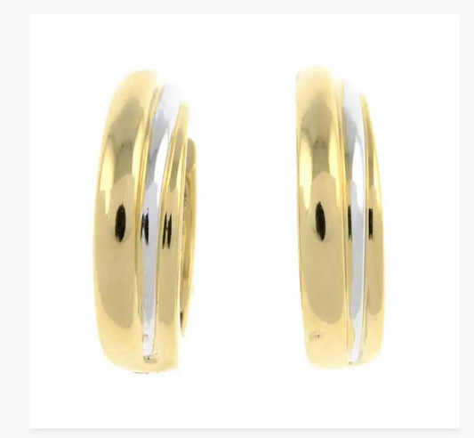 Bi-colour gold hoops
