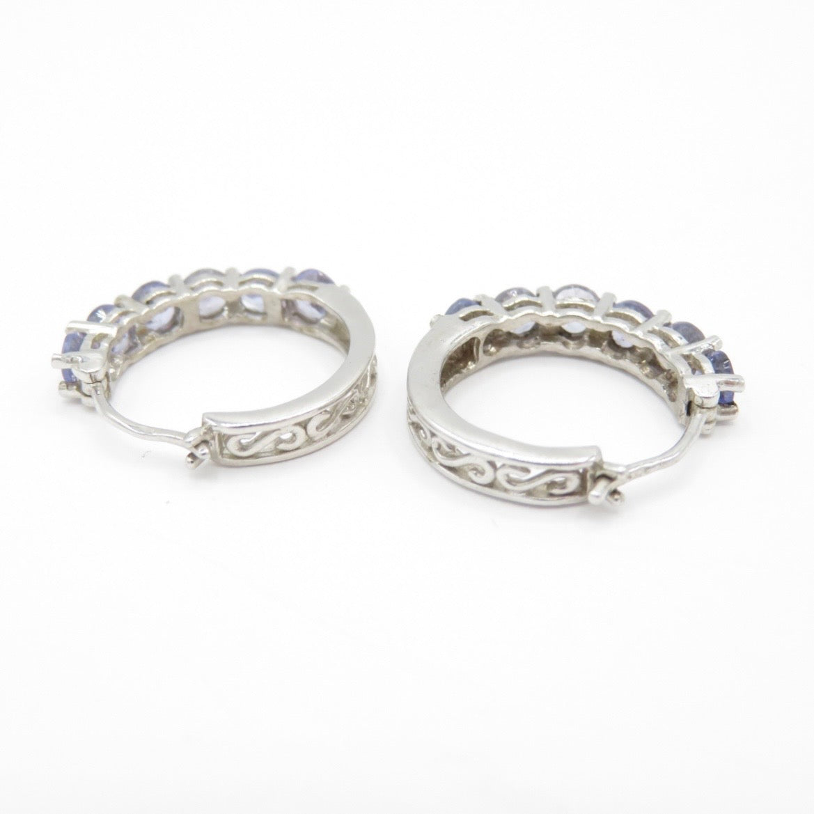 Tanzanite hoop earrings