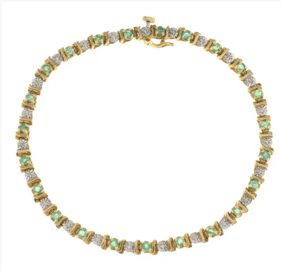 Emerald & diamond bracelet