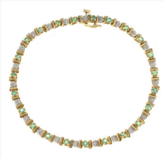 Emerald & diamond bracelet