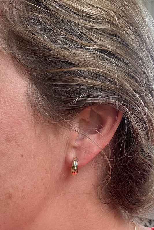 Bi-colour gold hoops