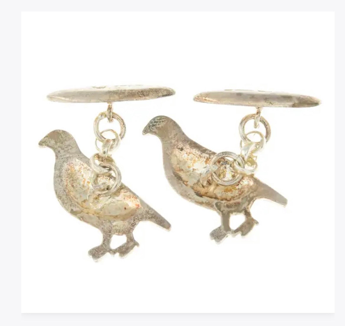 Silver partridge cufflinks