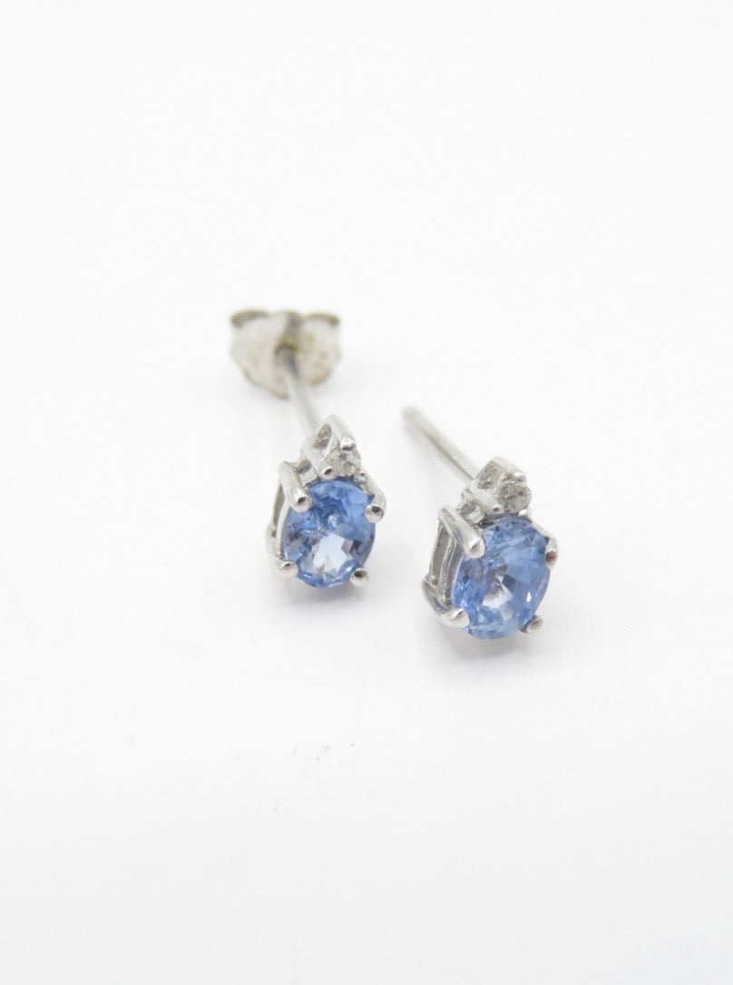 Sapphire and diamond studs