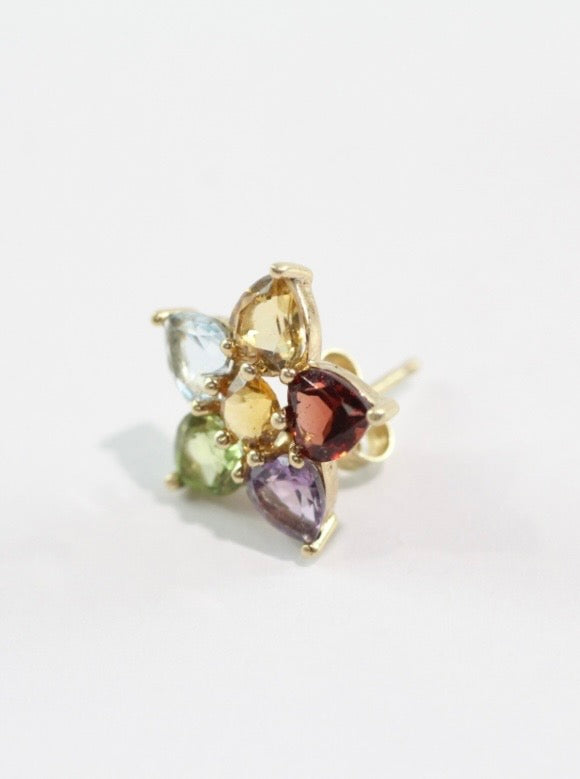 Garnet, peridot, citrine, amethyst & topaz studs