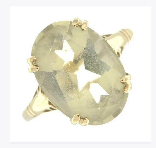 Citrine solitaire ring