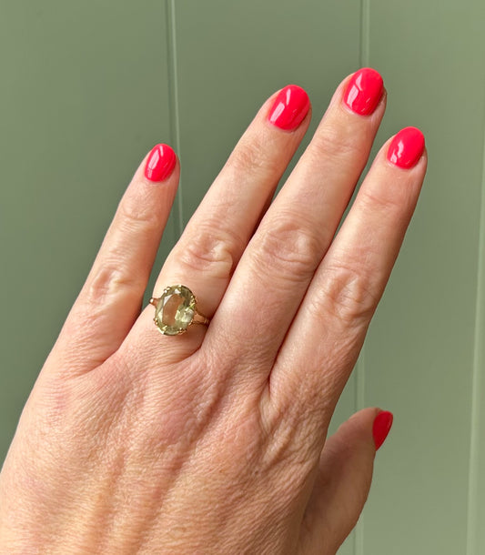 Citrine solitaire ring