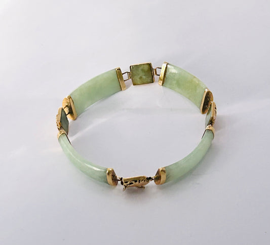 Jade & gold bracelet