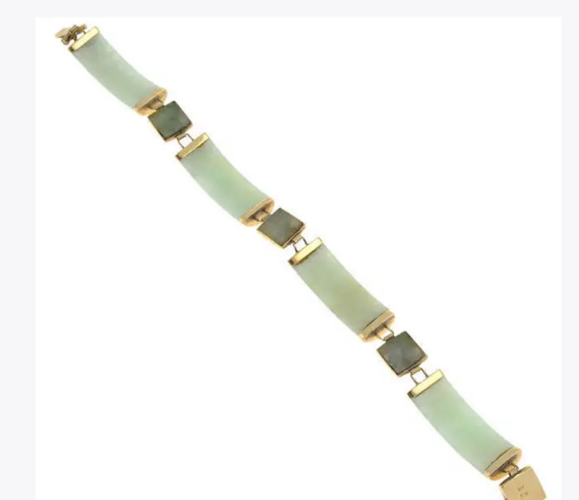 Jade & gold bracelet