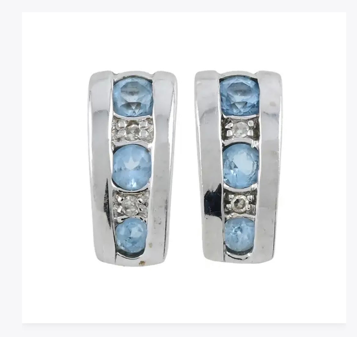 Topaz & diamond earrings