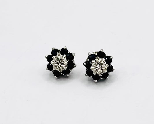 Sapphire & diamond stud earrings