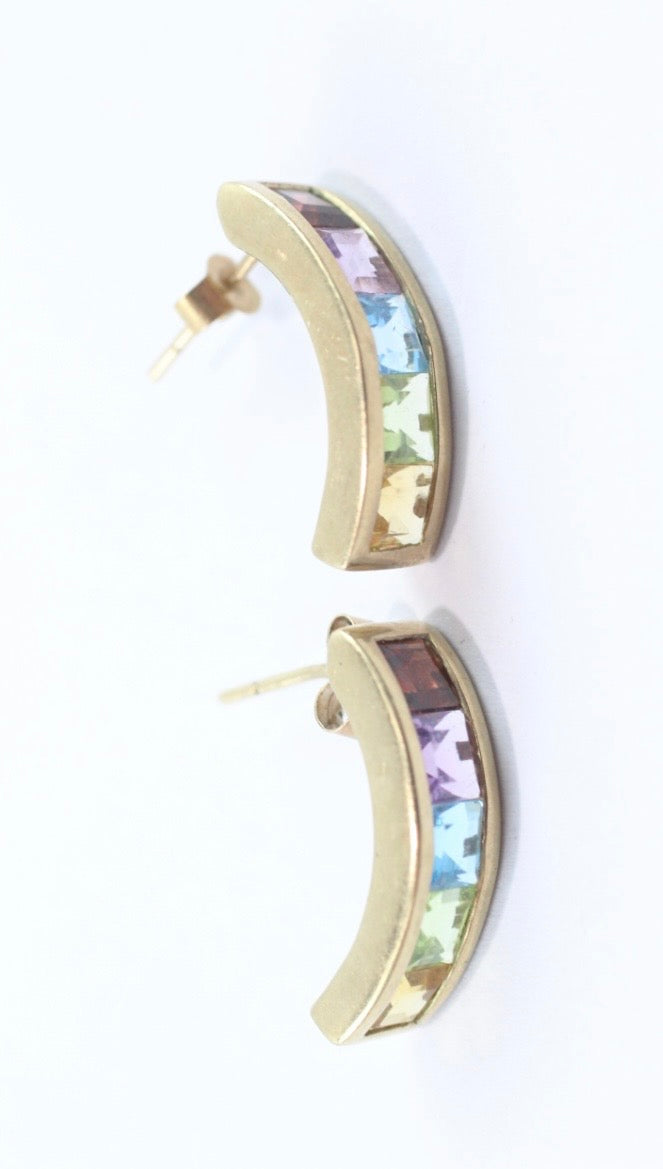 Garnet, amethyst, topaz, peridot & citrine earrings
