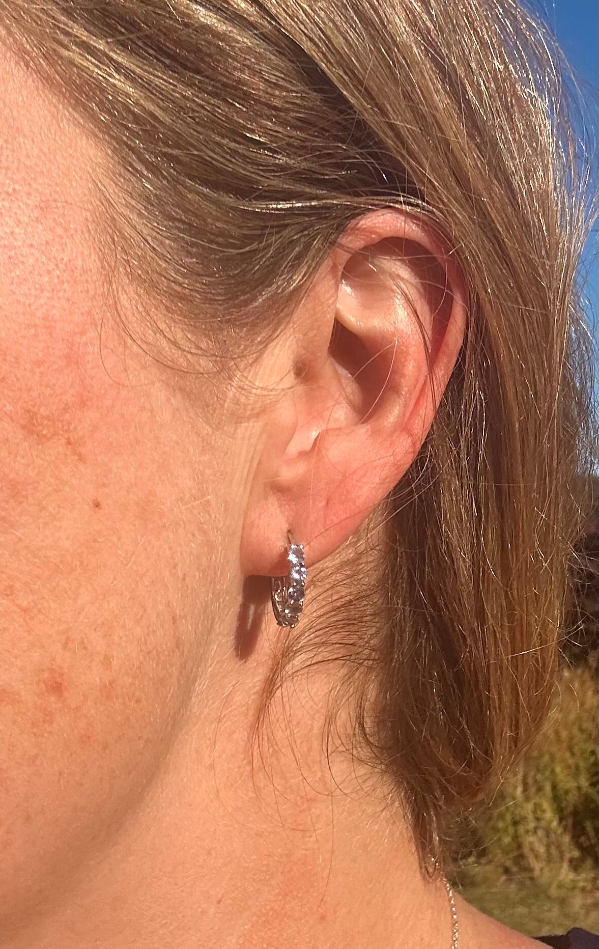 Tanzanite hoop earrings