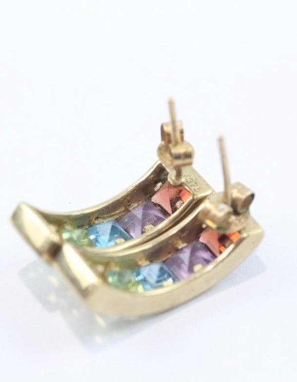 Garnet, amethyst, topaz, peridot & citrine earrings