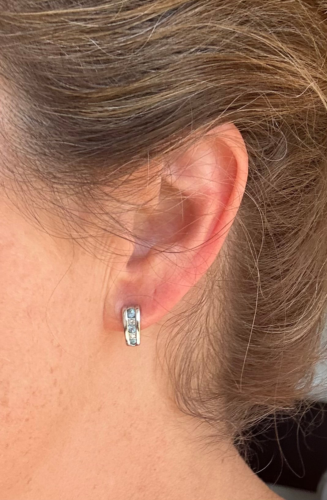 Topaz & diamond earrings