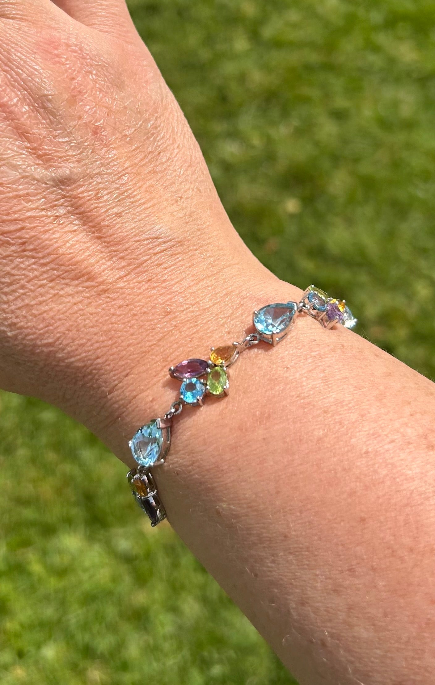 Topaz, citrine, peridot & amethyst bracelet