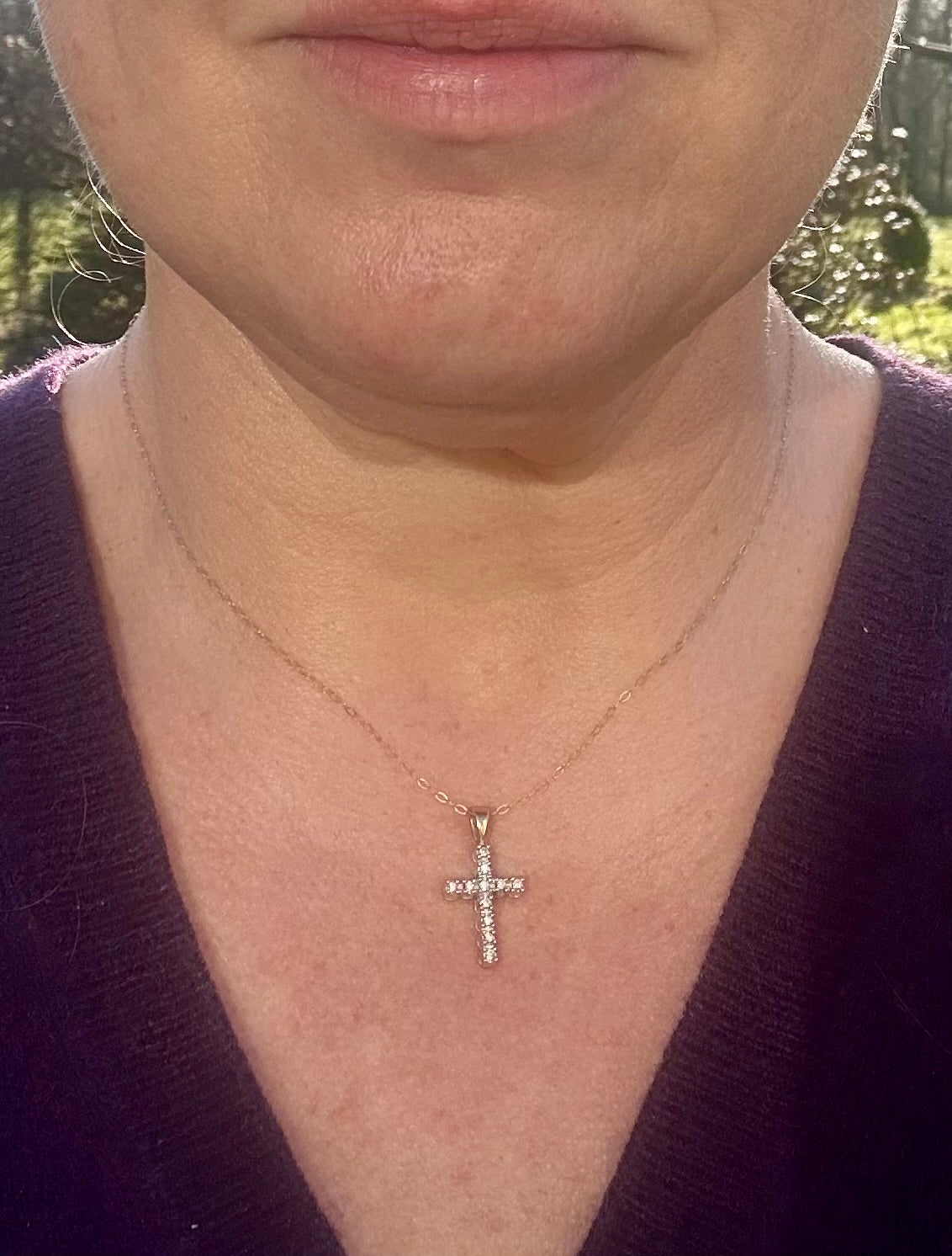 Diamond cross pendant